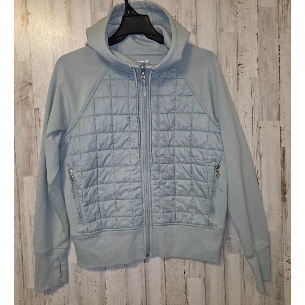 Old Navy Active women M Dynamic Fleece Full Zip Jacket Quilted Hoodie Knit